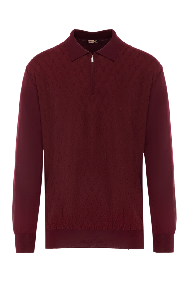 Zilli man polo with long sleeves made of silk and cashmere burgundy for men buy with prices and photos 167658 - photo 1