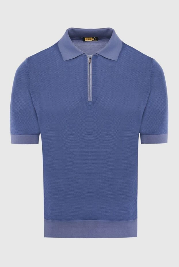 Zilli man polo in silk and crocodile skin blue for men buy with prices and photos 167673 - photo 1