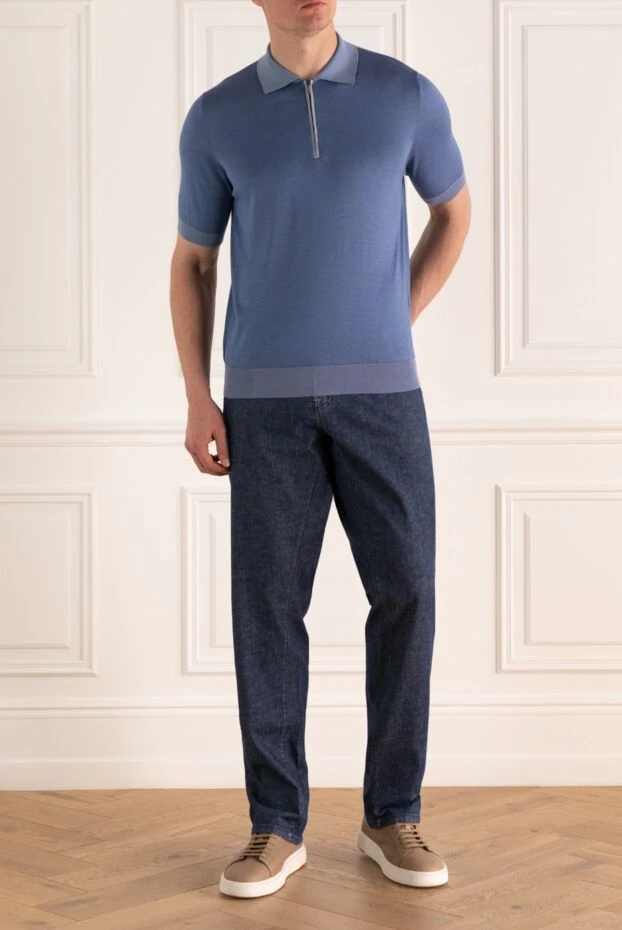 Zilli man polo in silk and crocodile skin blue for men buy with prices and photos 167673 - photo 2