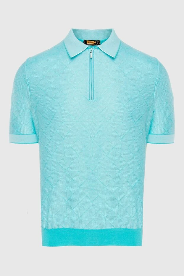 Zilli man cotton and silk polo blue for men buy with prices and photos 167683 - photo 1