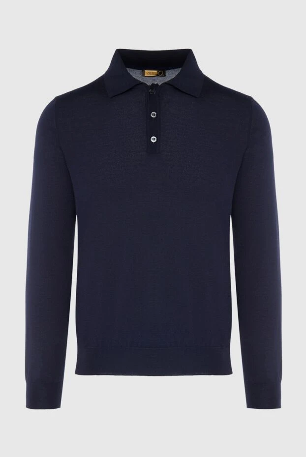 Zilli man long sleeve polo in silk and cashmere blue for men buy with prices and photos 167697 - photo 1