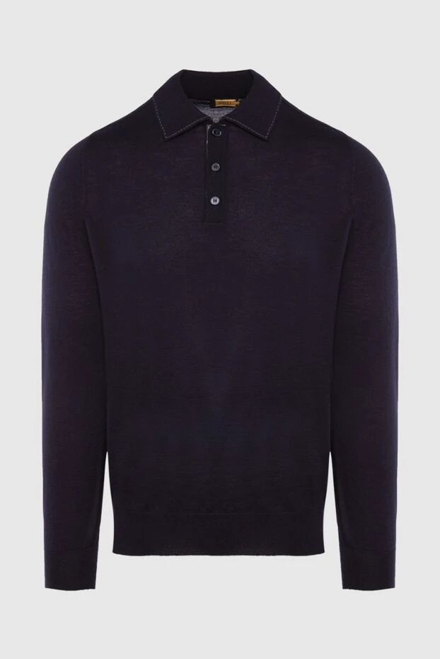 Zilli man long sleeve polo in silk, cashmere and alligator blue for men buy with prices and photos 167698 - photo 1