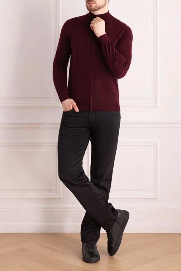 Zilli man men's cardigan made of cashmere and silk, burgundy 167704 - photo 2