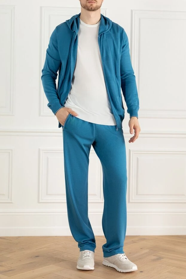 Zilli man men's sports suit made of cotton and silk, blue 167709 - photo 2