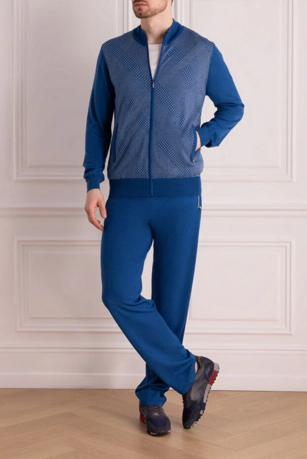 Zilli man men's sports suit made of cashmere and silk, blue buy with prices and photos 167710 - photo 2