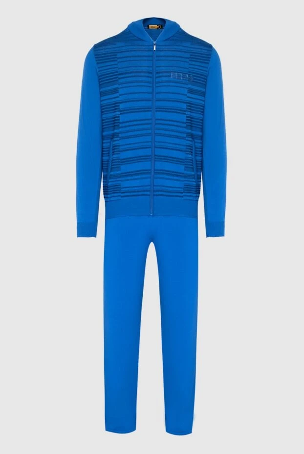 Zilli man men's sports suit made of cashmere, silk and crocodile skin, blue buy with prices and photos 167712 - photo 1