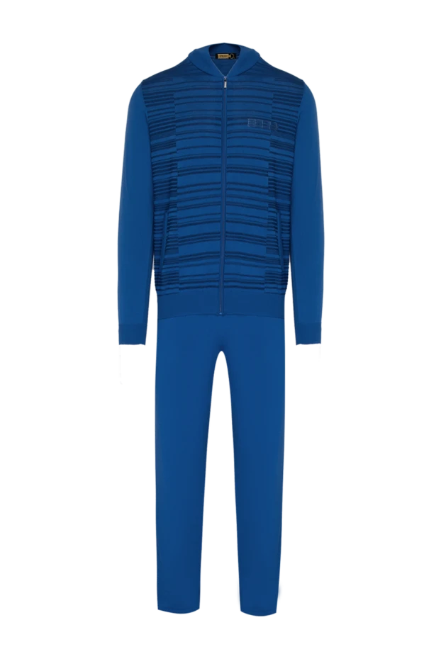 Zilli man men's sports suit made of cashmere, silk and crocodile skin, blue buy with prices and photos 167712 - photo 1