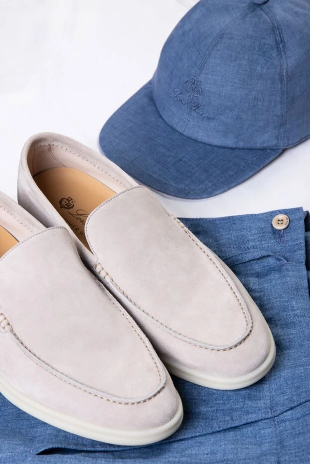 Loro Piana men's blue linen baseball cap with logo 167724 - photo 2