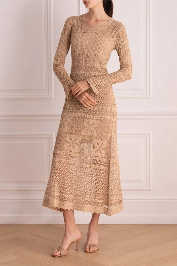 D.Exterior woman beige cotton and polyamide dress for women buy with prices and photos 167743 - photo 2