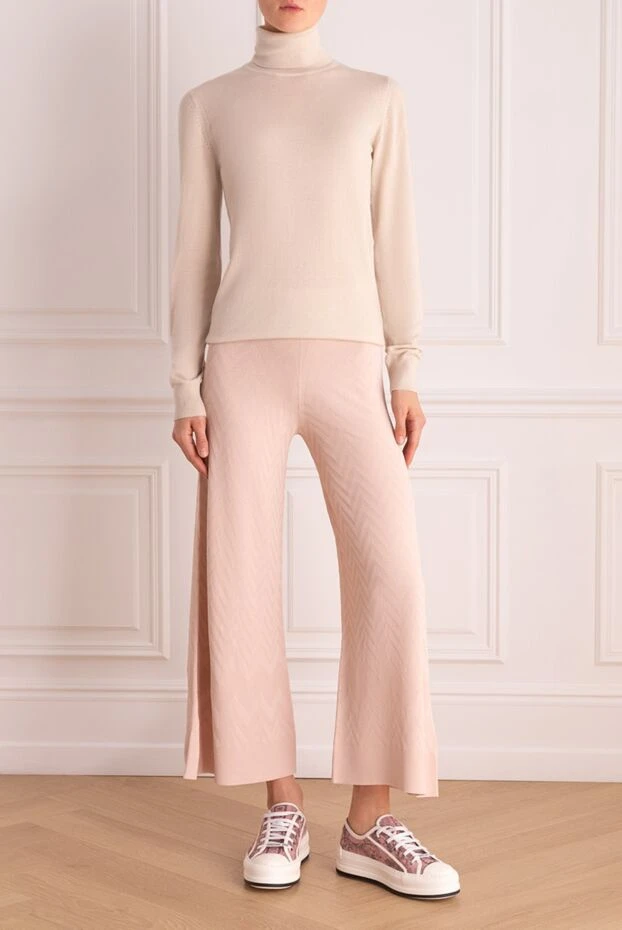 D.Exterior woman pink viscose and polyester trousers for women 167782 - photo 2