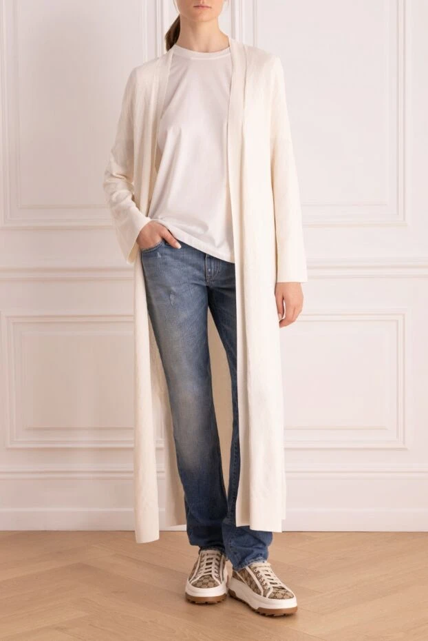 D.Exterior woman white viscose and polyester cardigan for women buy with prices and photos 167786 - photo 2