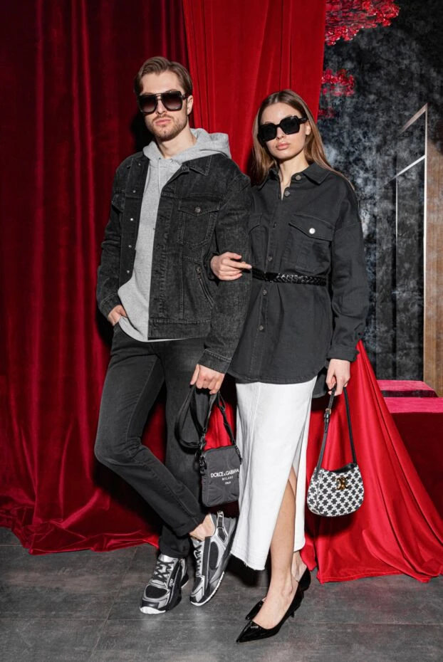 Белая юбка макси из денима с боковым разрезом и высокой посадкой - фото 2