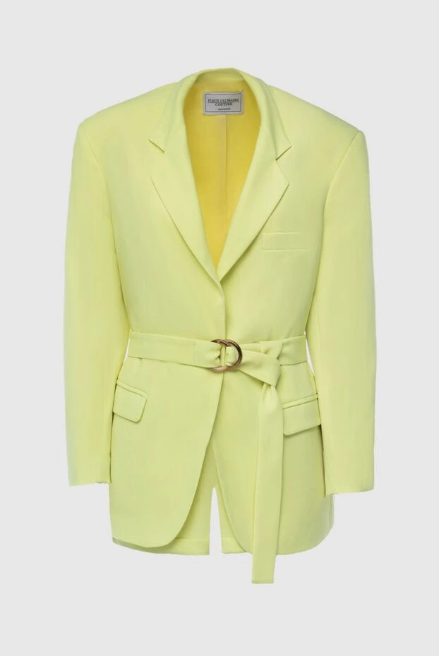 Yellow polyester suit with shorts for women