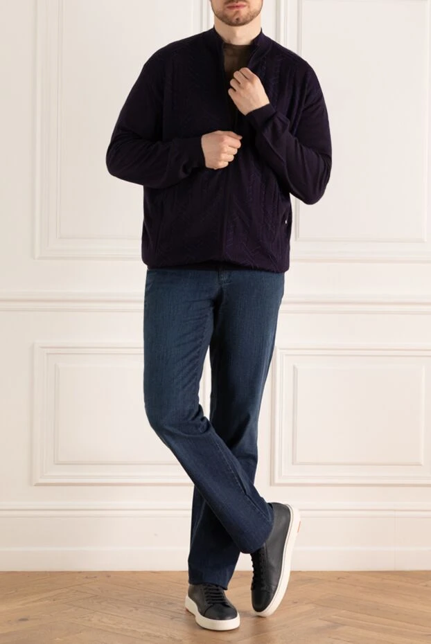 Zilli man men's cashmere and silk cardigan purple buy with prices and photos 167809 - photo 2