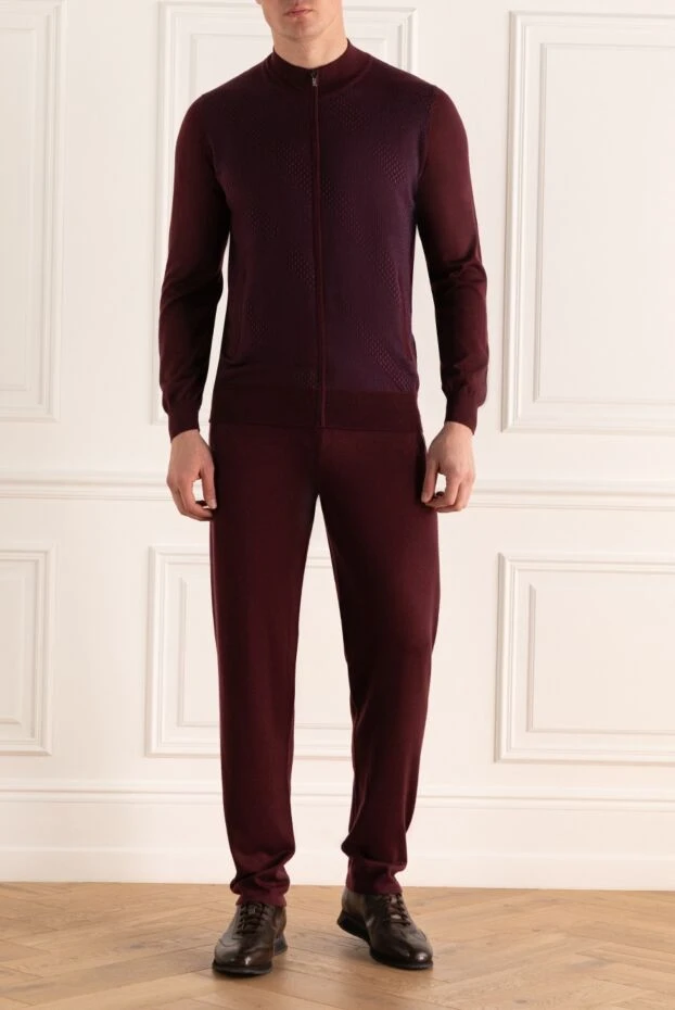 Zilli man men's sports suit made of cashmere and silk, burgundy 167811 - photo 2