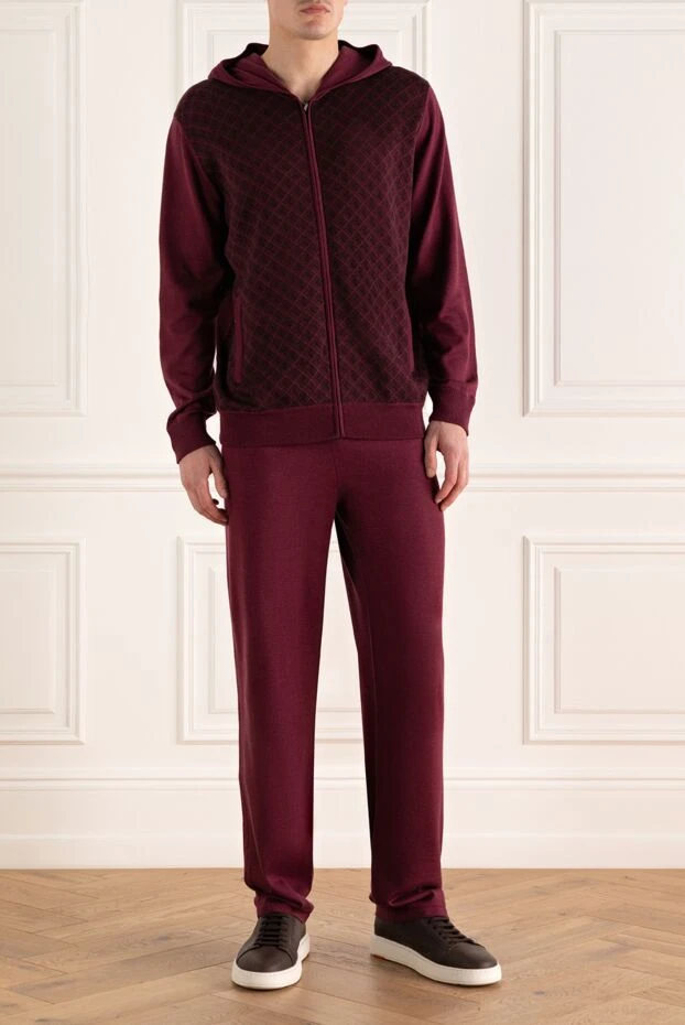 Zilli man men's sports suit made of cashmere, wool and silk, burgundy buy with prices and photos 167812 - photo 2