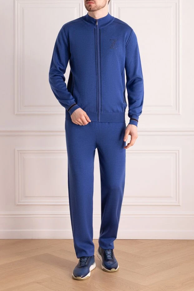 Zilli man men's sports suit made of cashmere and silk, blue buy with prices and photos 167815 - photo 2