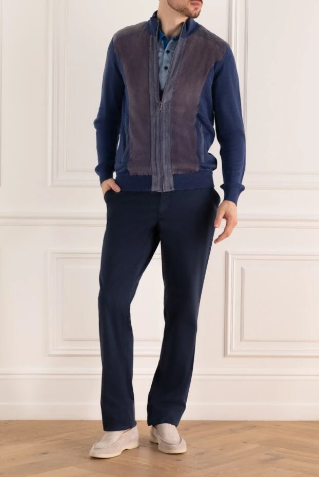 Zilli man men's cardigan made of linen, cashmere and silk blue buy with prices and photos 167825 - photo 2