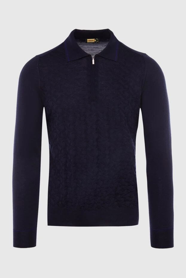 Zilli man long sleeve polo in silk and cashmere blue for men buy with prices and photos 167826 - photo 1