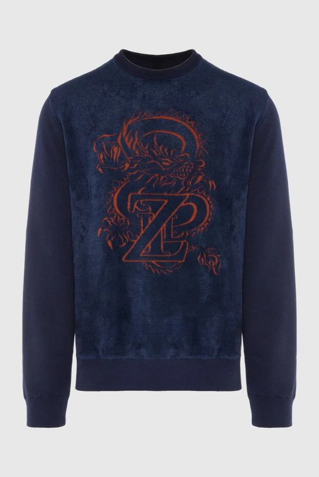 Zilli man cashmere, silk, viscose and polyamide jumper blue for men buy with prices and photos 167829 - photo 1