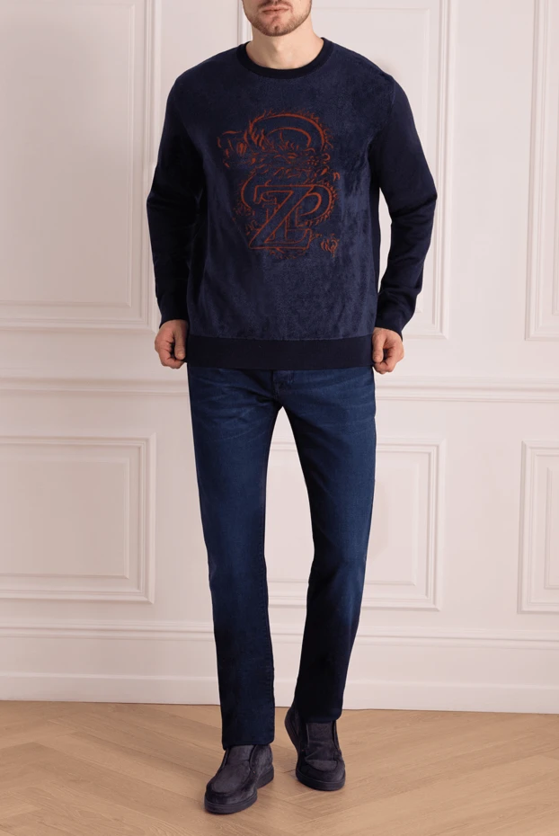 Zilli man cashmere, silk, viscose and polyamide jumper blue for men buy with prices and photos 167829 - photo 2