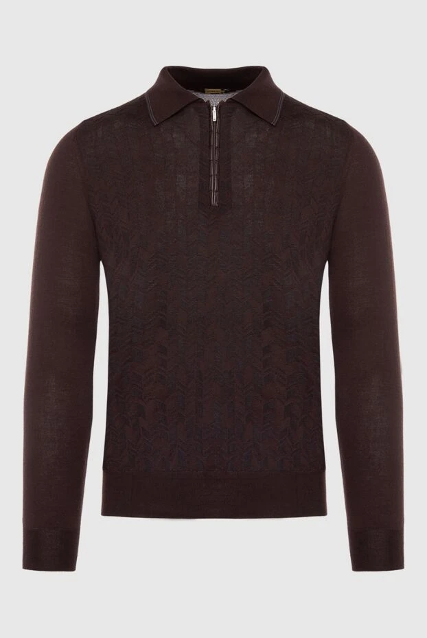 Zilli man long sleeve polo in silk and cashmere brown for men buy with prices and photos 167830 - photo 1