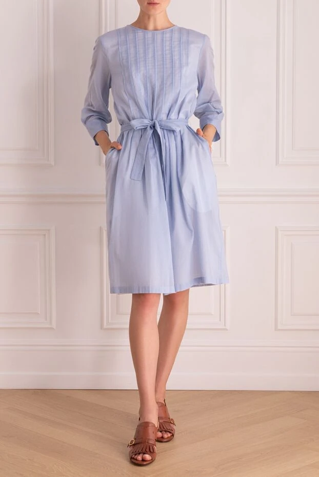 Peserico woman blue cotton dress for women 167878 - photo 2