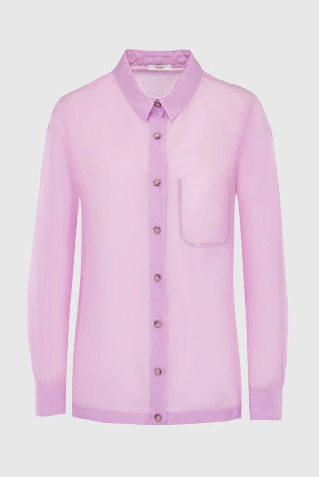 Peserico women's sheer blouse with pocket purple 195587 - photo 1