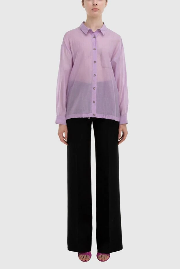 Peserico женские блуза из хлопка и шелка фиолетовая женская купить с ценами и фото 167880 - фото 2