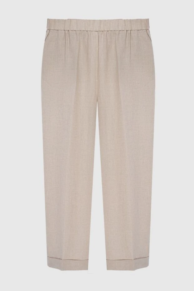 Peserico woman beige polyester and cotton trousers for women buy with prices and photos 167883 - photo 1