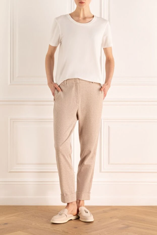 Peserico woman beige cotton trousers for women buy with prices and photos 167889 - photo 2