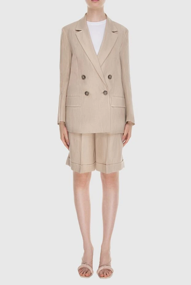 Peserico woman beige women's suit with shorts made of cotton and viscose buy with prices and photos 167890 - photo 2
