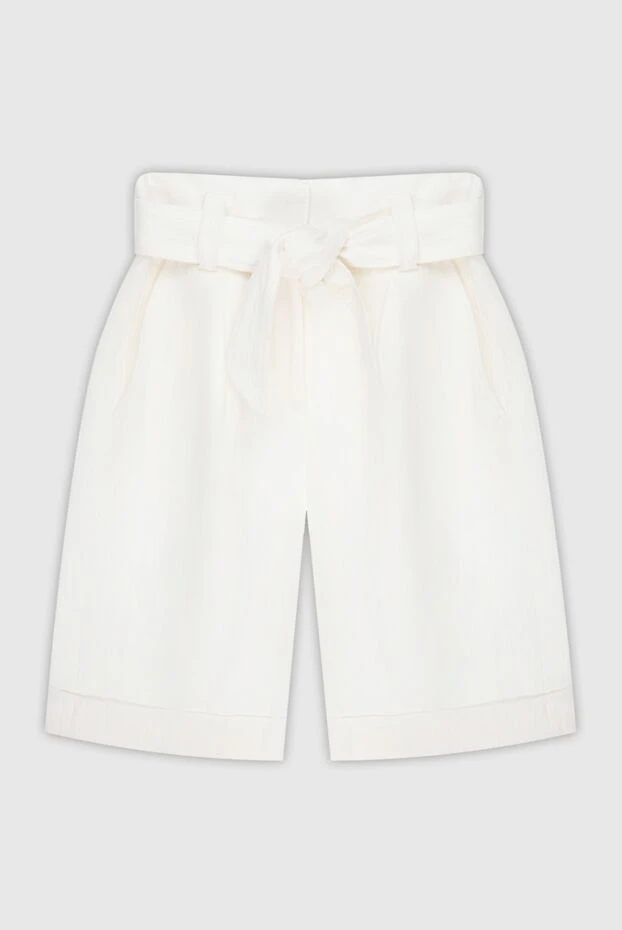 Peserico женские шорты из льна белые женские купить с ценами и фото 167898 - фото 1