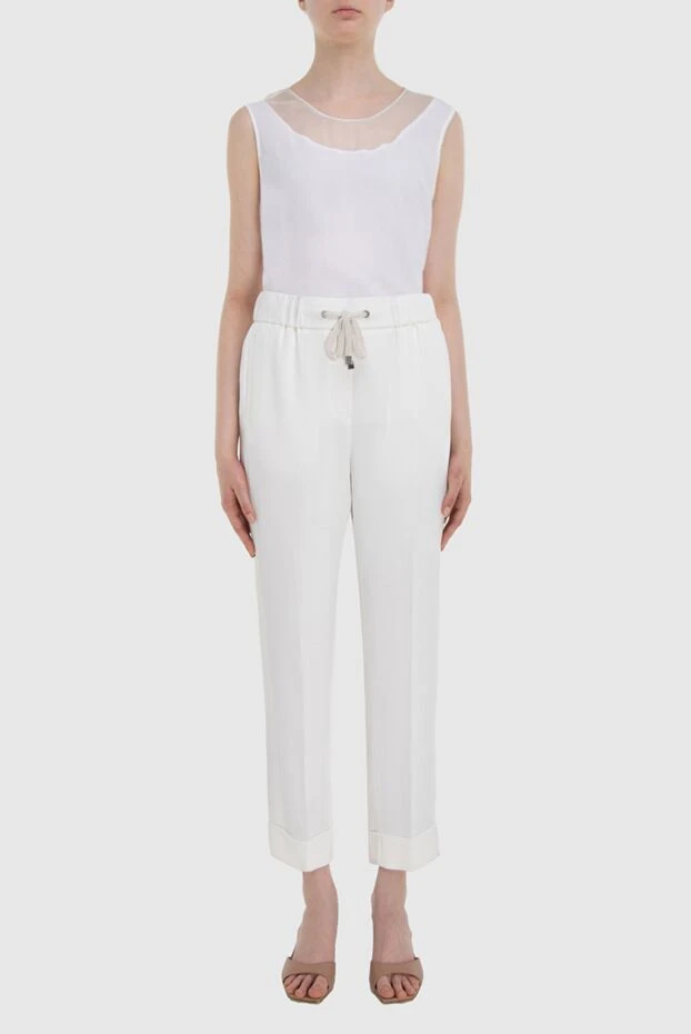 Peserico жіночі штани з віскози білі жіночі купити фото з цінами 167899 - фото 2