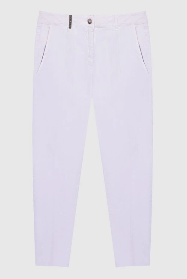Peserico жіночі штани з бавовни фіолетові жіночі купити фото з цінами 167908 - фото 1