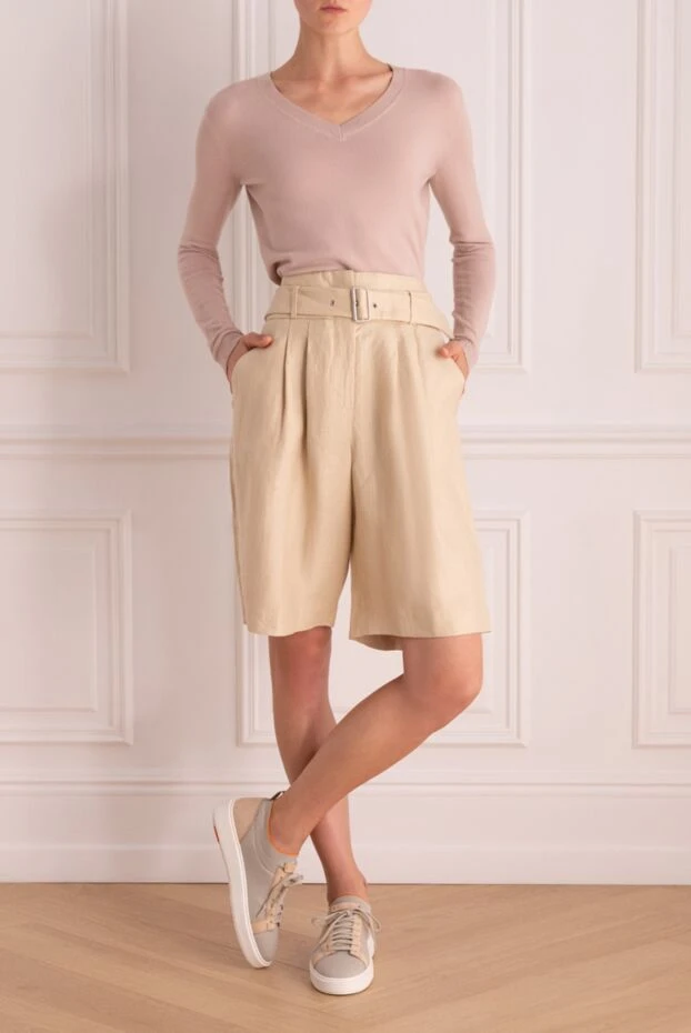 Peserico woman yellow linen shorts for women 167913 - photo 2