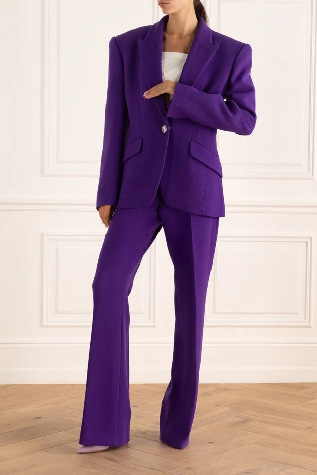 David Koma женские костюм брючный из шерсти фиолетовый женский купить с ценами и фото 167950 - фото 2