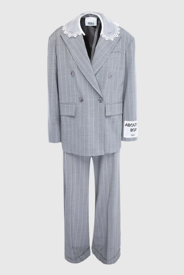 Erika Cavallini woman gray women's trouser suit made of wool and elastane buy with prices and photos 167972 - photo 1