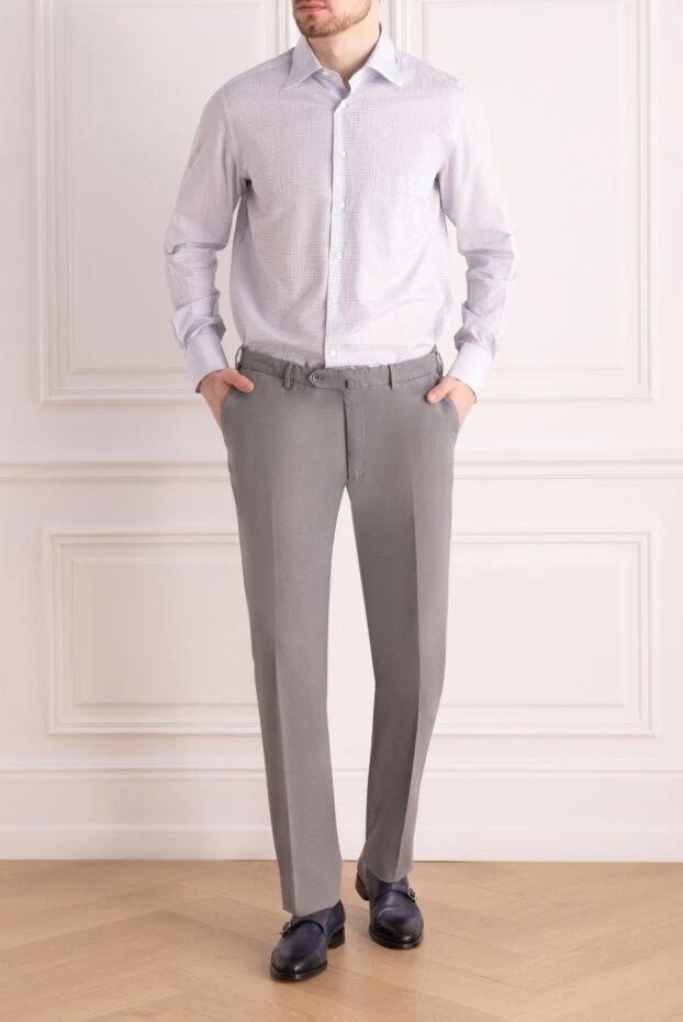 Loro Piana чоловічі штани з бавовни та еластану сірі чоловічі купити фото з цінами 167995 - фото 2