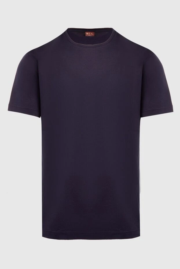 Loro Piana man silk and cotton t-shirt blue for men 167997 - photo 1