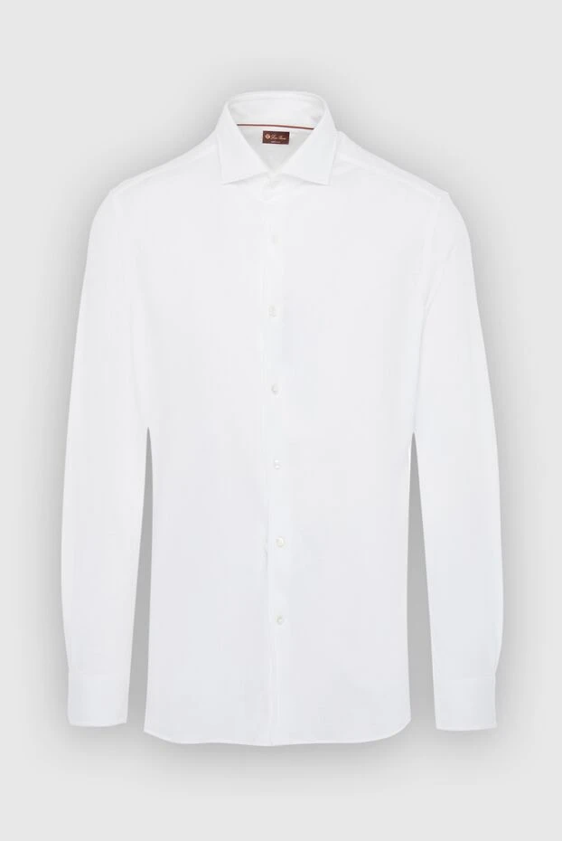 Loro Piana мужские сорочка из хлопка белая мужская купить с ценами и фото 168036 - фото 1