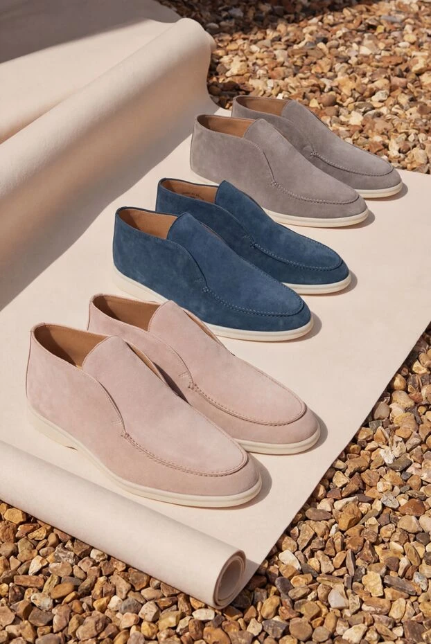 Loro Piana мужские нубуковые лоферы без шнурков 168040 - фото 3