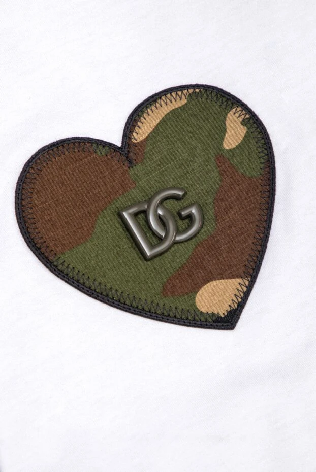 Dolce & Gabbana white t-shirt with camouflage heart and dg logo 168076 - photo 2