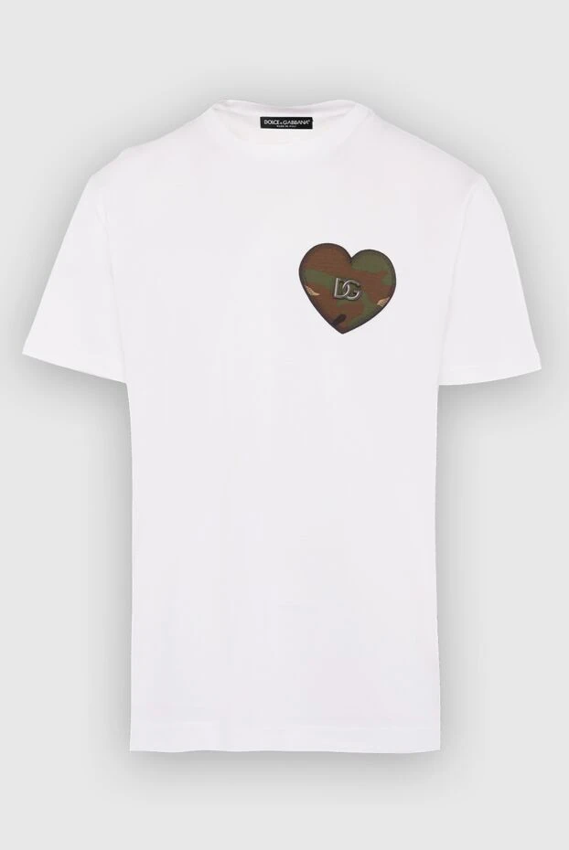 Dolce & Gabbana мужские футболка из хлопка белая мужская купить с ценами и фото 168076 - фото 1