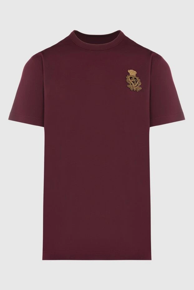 Dolce & Gabbana men's burgundy cotton t-shirt 168079 - photo 1