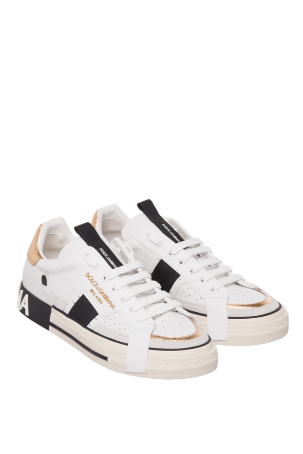 Dolce & Gabbana white leather snickers for men 168082 - photo 3