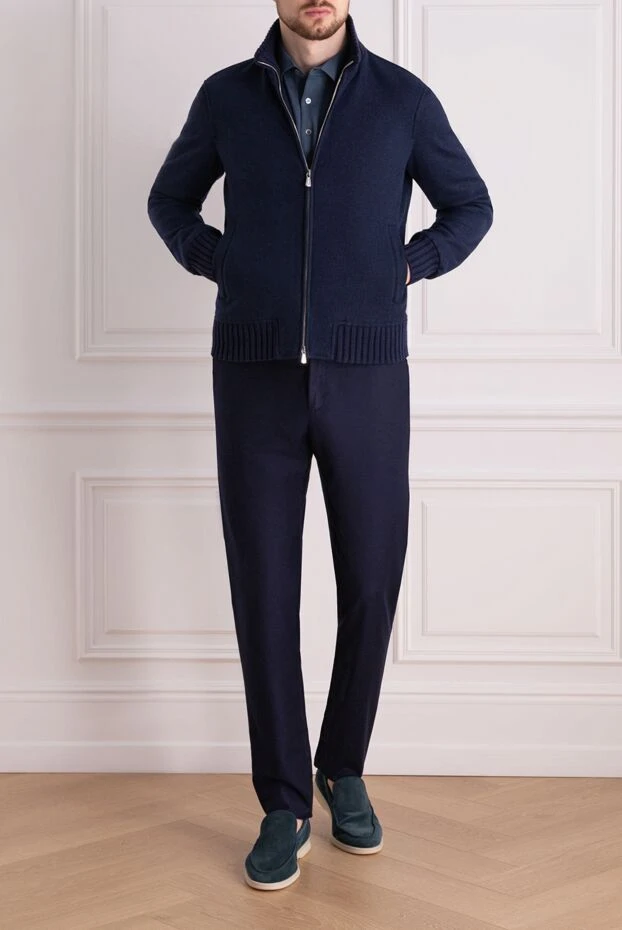 Enrico Mandelli cashmere and elastane jacket blue for men 168145 - photo 1