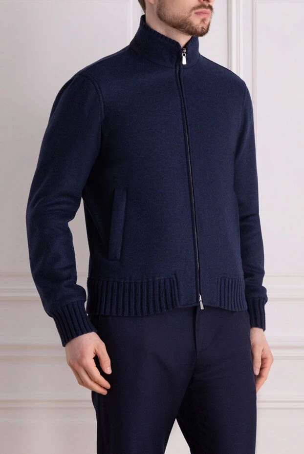 Enrico Mandelli cashmere and elastane jacket blue for men 168145 - photo 2