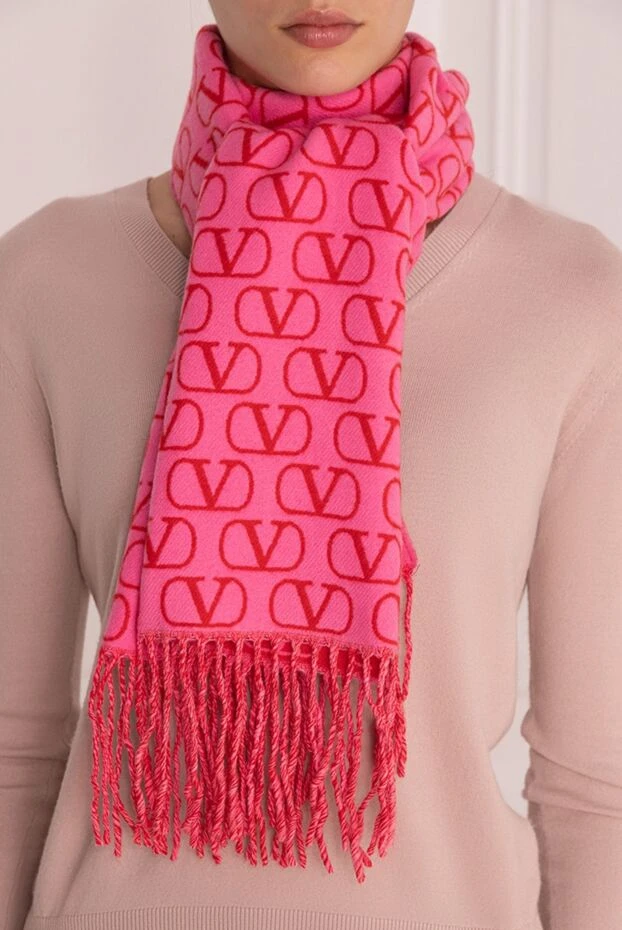 Valentino woman red wool and cashmere scarf for women 168159 - photo 2