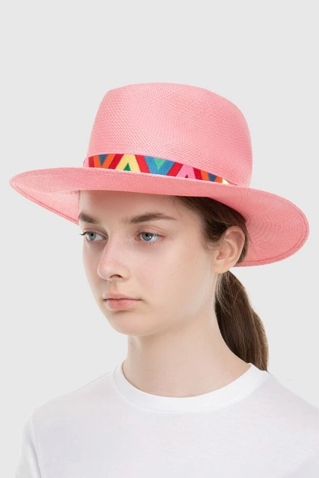 Valentino женские шляпка из хлопка розовая женская купить с ценами и фото 168160 - фото 2